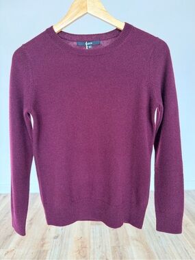 NWT Quince 100% Mongolian Cashmere Crewneck Sweater XS Burgundy Wine